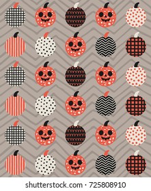 Fun Halloween seamless pattern design. Vector illustration.