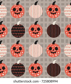 Fun Halloween seamless pattern design. Vector illustration.