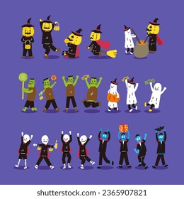 A fun Halloween set of witches, ghosts, vampires, and spooky characters!