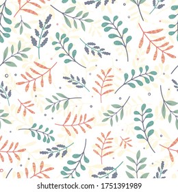 Ramas dibujadas a mano divertidas patrón sin fisuras, fondo dibujado a mano, genial para textiles, banners, papel pintado, envoltura - diseño vectorial