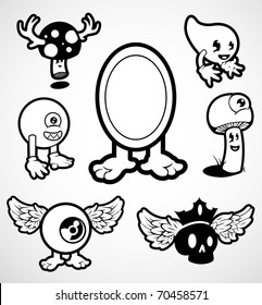 Fun hand drawn cartoons.