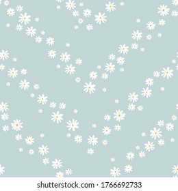 Fun hand drawn ditsy floral seamless pattern with geometric shapes - great for textiles, banner, wallpapers - vector design