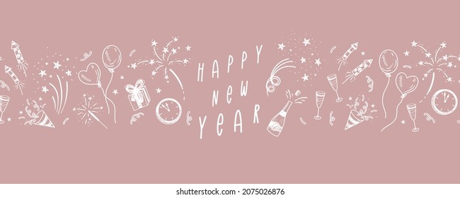 Fun hand drawn doodle fireworks, seamless pattern, great for textiles, wrapping, banner, wallpapers - vector design