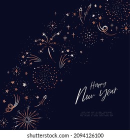 Fun hand drawn doodle fireworks, New Years design, great for textiles, wrapping, banner, wallpapers - vector design 