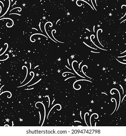 Fun hand drawn doodle fireworks seamless pattern, New Years design, great for textiles, wrapping, banner, wallpapers - vector design