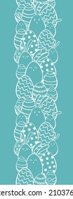 Fun hand drawn Easter seamless pattern, cute bunnies and Easter eggs, great for textiles, banners, wallpapers, wrapping - vector design