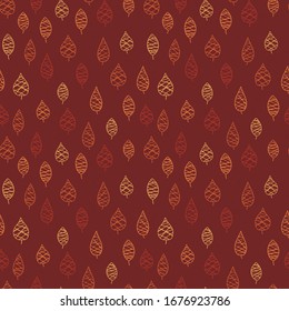 Hojas dibujadas a mano divertidas, patrón sin fisuras, fondo de hoja de doodle, grandioso para textiles, banderas, papel pintado - diseño vectorial