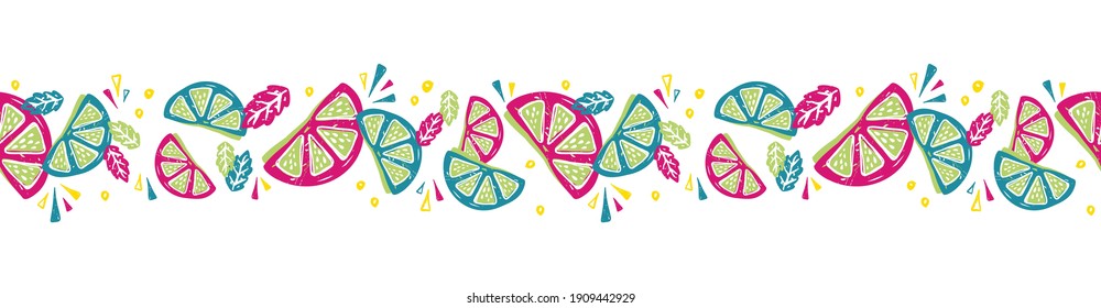 Fun handgezeichnete Zitronen, nahtloses Muster, süßer, dummer Sommerhintergrund, ideal für Banner, Wallpaper, Umhüllung - Vektordesign