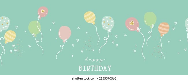 Fun hand drawn party seamless background. Great for birthday parties, textiles, banners, wallpapers, wrapping - vector design 