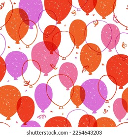 Fun hand drawn party seamless background. Great for birthday parties, textiles, banners, wallpapers, wrapping - vector design Vibrant colors.
