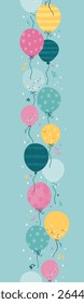 Fun handgezeichnete Party nahtloses Design mit lustigen Ballons. Ideal für Geburtstagsfeiern, Textilien, Banner, Tapeten, Verpackung - Vektordesign