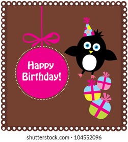 fun happy birthday card. vector illustration