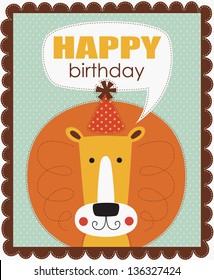 fun happy birthday card. vector illustration