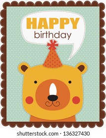 fun happy birthday card. vector illustration