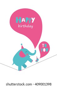 fun happy birthday card. vector illustration