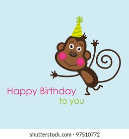 fun happy birthday card. vector illustration