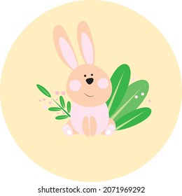 Fun happy and cute spring rabbit