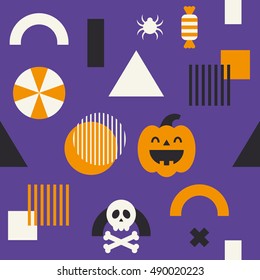 Fun Happy Halloween seamless pattern design. Vector illustration.