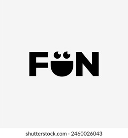FUN HAPPY LAUGH LETTERING LETTER MARK LOGO VECTOR ICON ILLUSTRATION