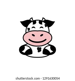 Fun & Happy Little Cow Vector