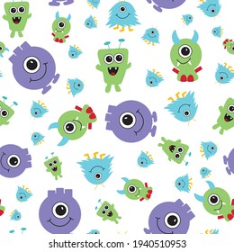 Fun and happy monsters for girls and boys! This cute pattern will make you smile. 