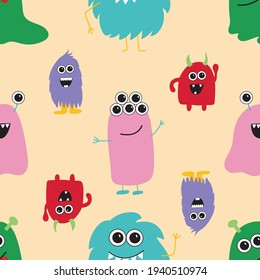 Fun and happy monsters for girls and boys! This cute pattern will make you smile. 