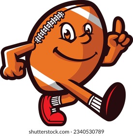 Fun and Happy Rugby Football Cartoon Mascot