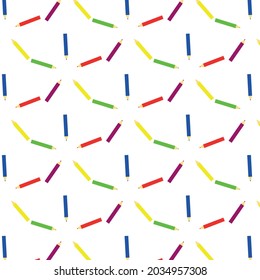  Fun and harmonious pattern of school supplies and creative elements. Back to school background.