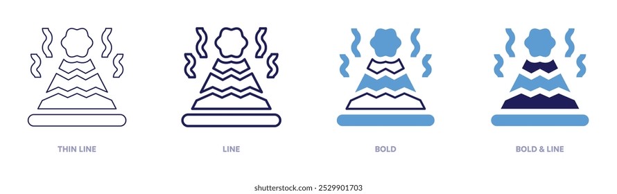 Fun hat icon in 4 different styles. Thin Line, Line, Bold, and Bold Line. Duotone style. Editable stroke.