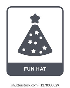 fun hat icon vector on white background, fun hat trendy filled icons from Christmas collection, fun hat vector illustration