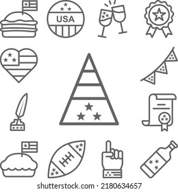 Fun hat, USA icon in a collection with other items