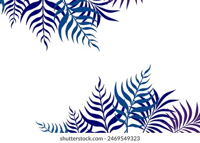 
Fun Hello Summer concept design, abstract illustration with jungle exotic leaves, colorful design, white background and summer banner.