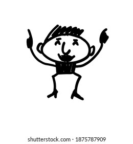 A fun hip-hop dancer. A hand-drawn cartoon character. Vector illustration