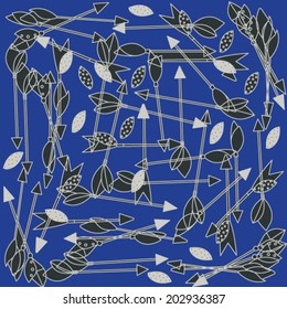 Fun hipster pattern with arrows. Arrow background.  Vector illustration