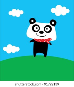 fun holiday happy panda bear