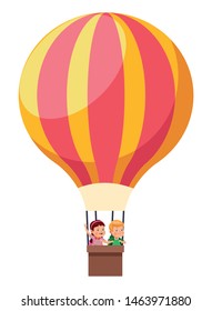 fun hot air balloon symbol isolated vector illustration graphic design