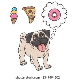 Fun hungry pug