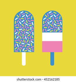 Fun ice cream card design. Vector illustration.