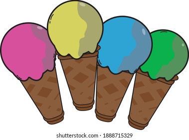 lustige Eis, grafische Vektorgrafik, perfekt für Ihre Speiseprodukte.
