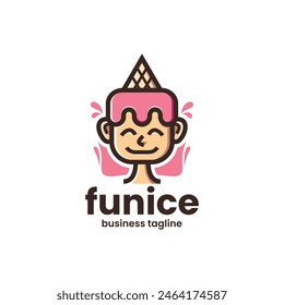 fun ice cream logo vector