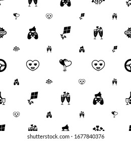 fun icons pattern seamless. Included editable filled Hobbie, balloons, fireworks, In-game Advertising, happiness, champagne, Race game, Jackpot icons. fun icons for web and mobile.