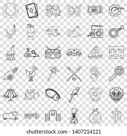 Fun icons set. Outline style of 36 fun vector icons for web for any design