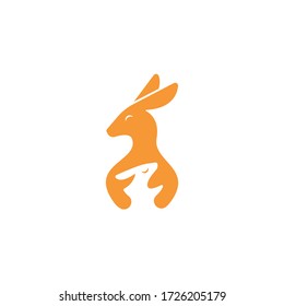 fun illustration baby care kangaroo logo design template. animal icon inspiration, print art or cute sticker idea. Kangaroo Stethoscope icon design vector.