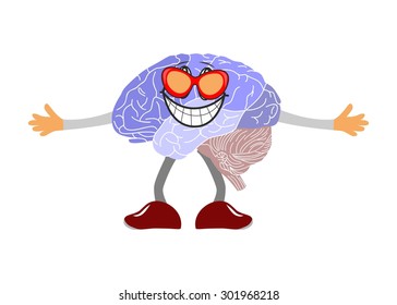 
fun illustration of the brain, which has a charming smile.
