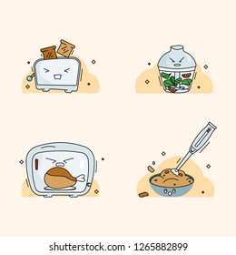 Fun illustration of the kitchen appliances