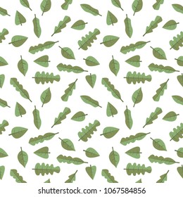 fun illustration pattern design with leaf shape element