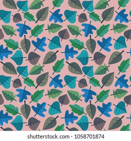 fun illustration pattern with leaf shape element