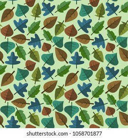 fun illustration pattern with leaf shape element