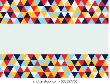 Fun infinity blue red triangles background with empty space