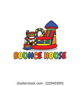 Un divertido y inflable logotipo de casa de rebote perfecto para un negocio de alquiler de casa de rebote. Puede atraer a los niños y a los adultos gracias a su colorido diseño